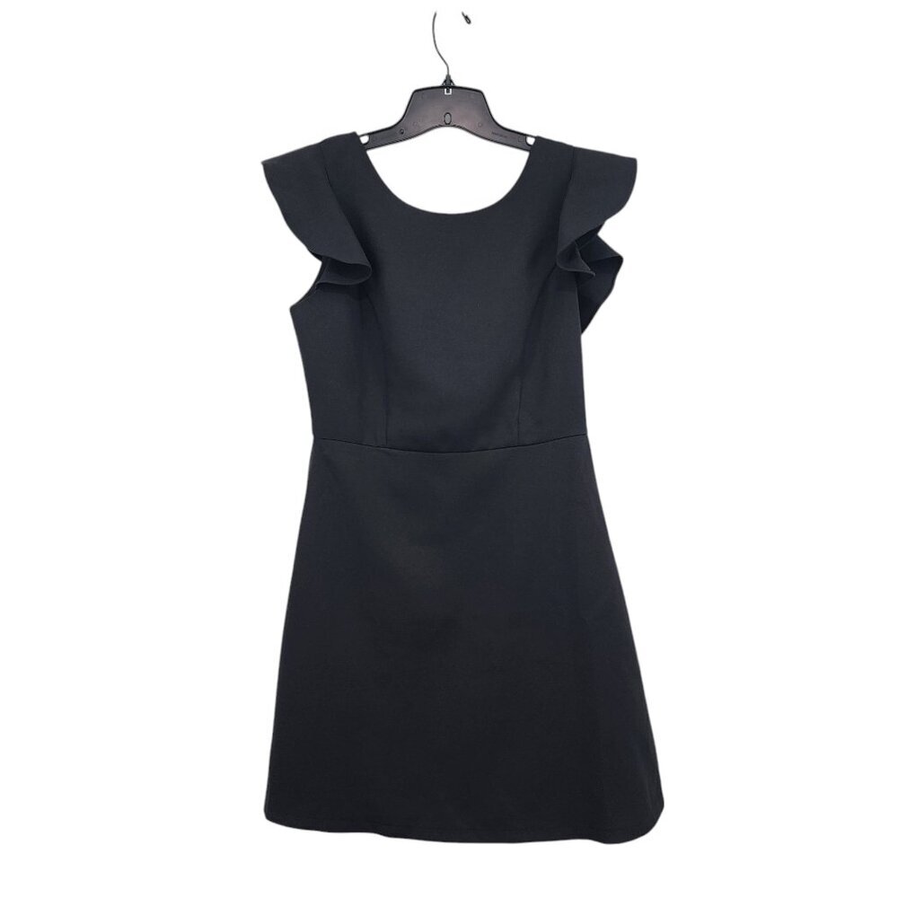 Molly Bracken Women's Woven Mini Dress Ruffle Sleeve Black Size Small